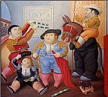 Fernando Botero Canvas Paintings - Cuadrilla de enanos toreros